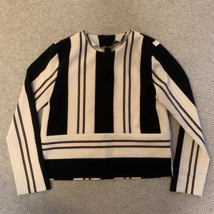 Zara White/Black Striped Top, size S